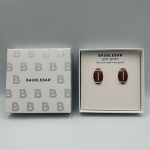 *New* BaubleBar Brown Glitter and Pearl Football Earrings